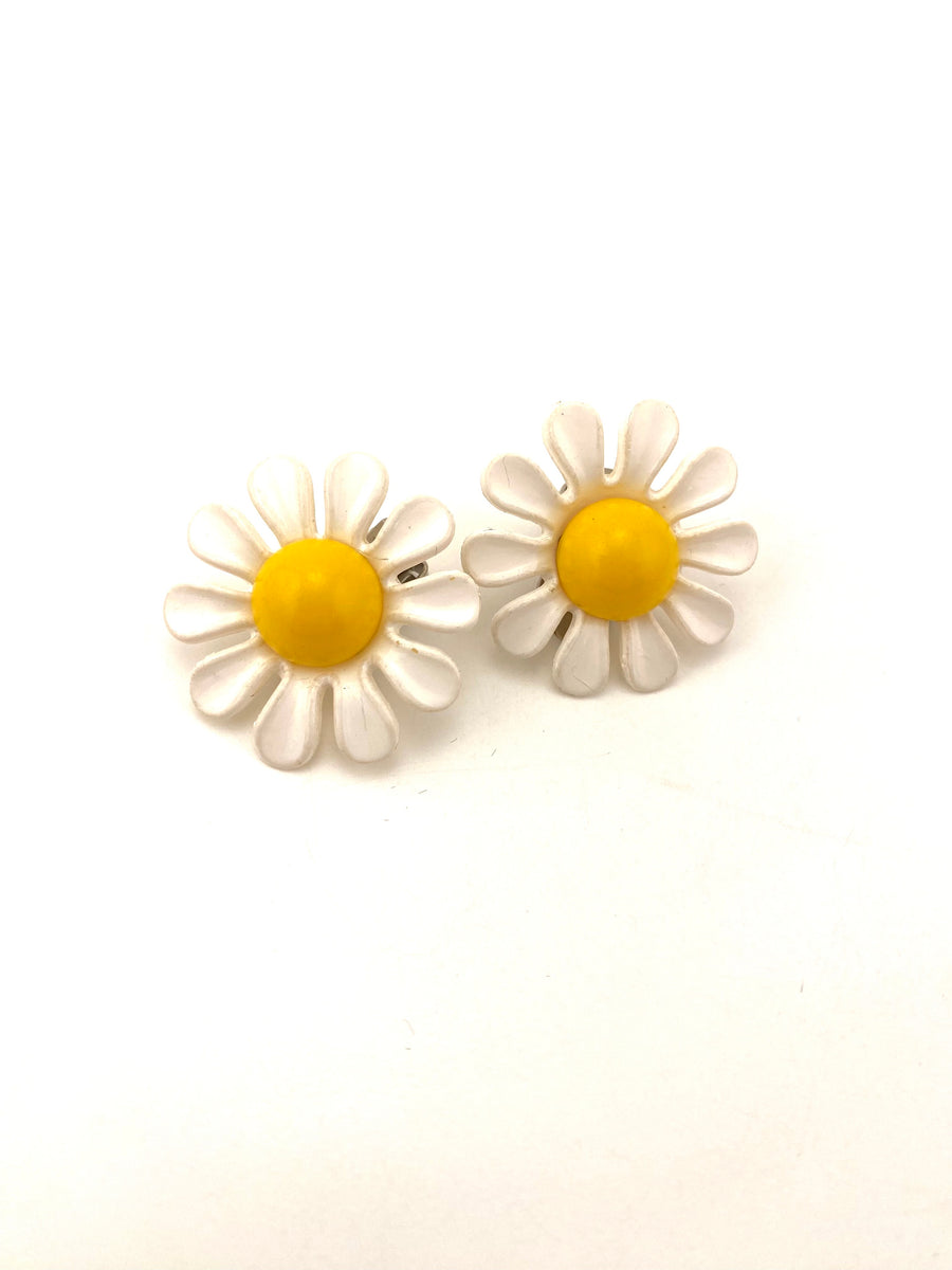 1960s Daisy Clip Earrings