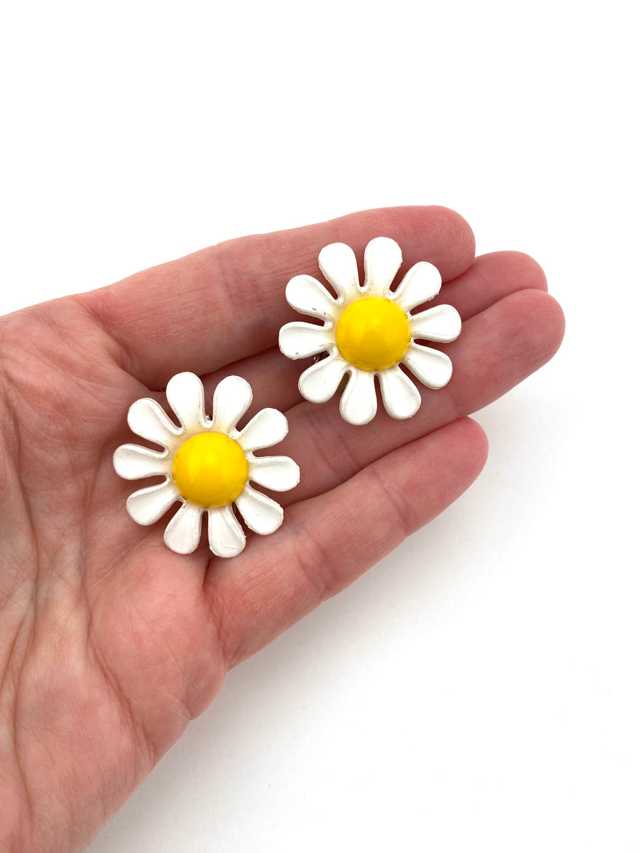 1960s Daisy Clip Earrings