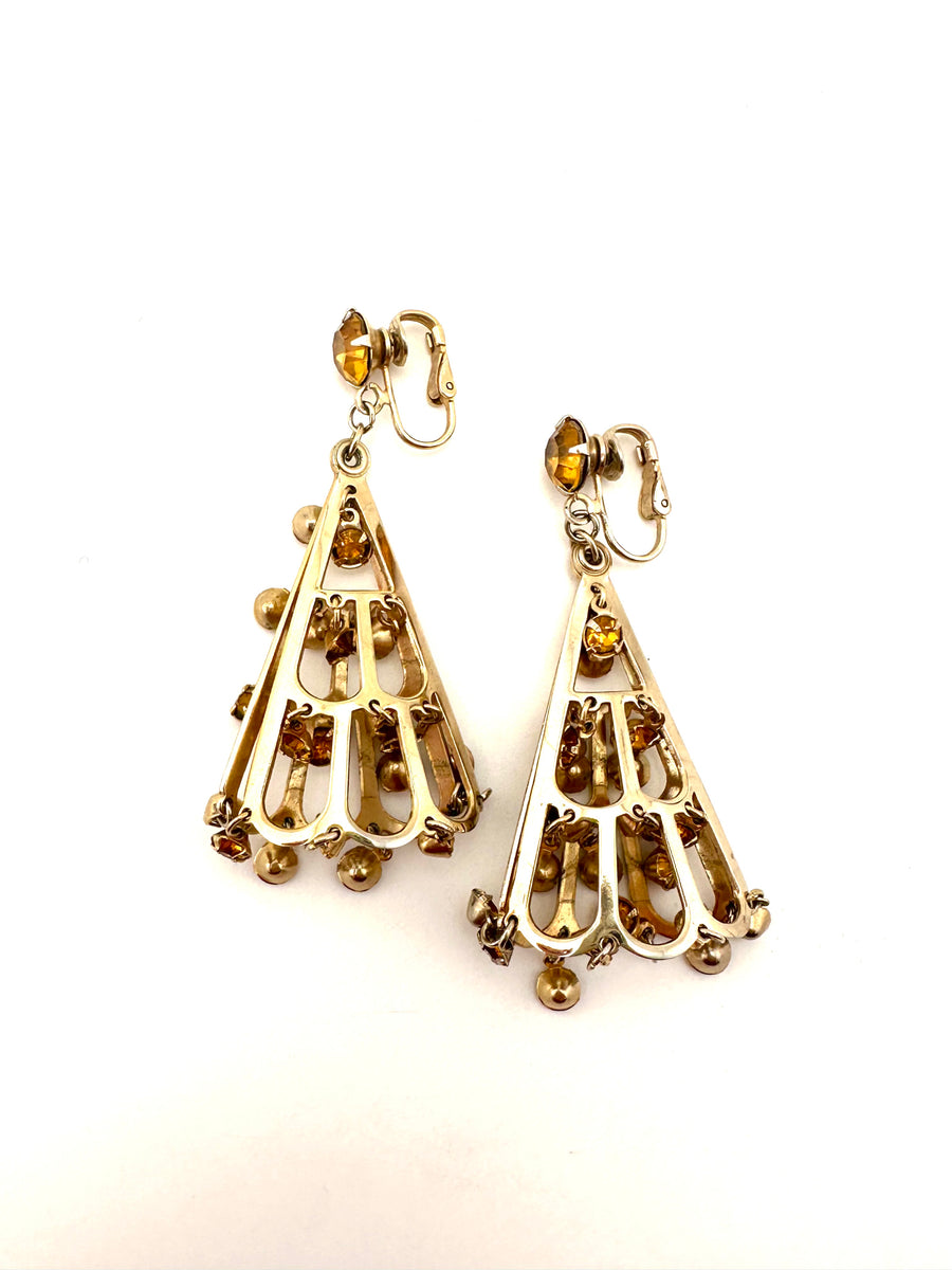 1960s Christmas Tree Earrings