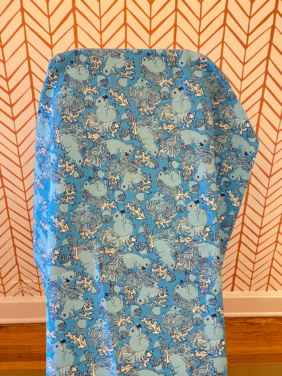 Vintage 1970s Squirrel Print Fabric Lilly Pulitzer Suzie Zuzek