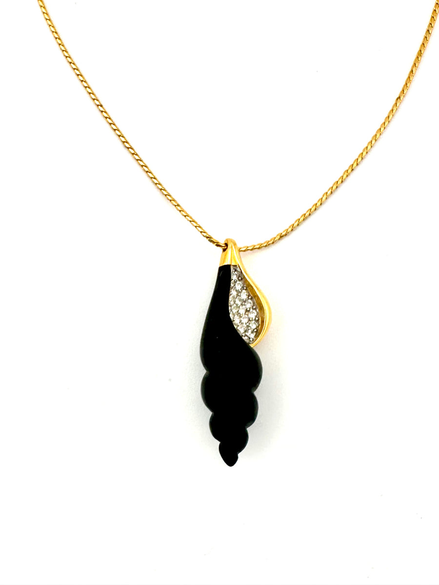 Vintage 1970s Givenchy Black and Shell Necklace – Ladybug Vintage
