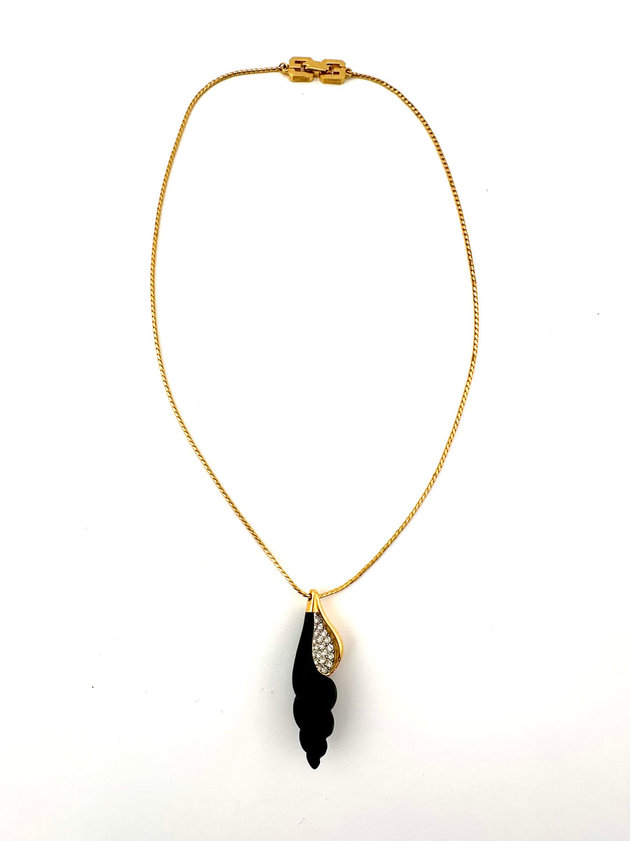 Vintage 1970s Givenchy Black and Shell Necklace – Ladybug Vintage