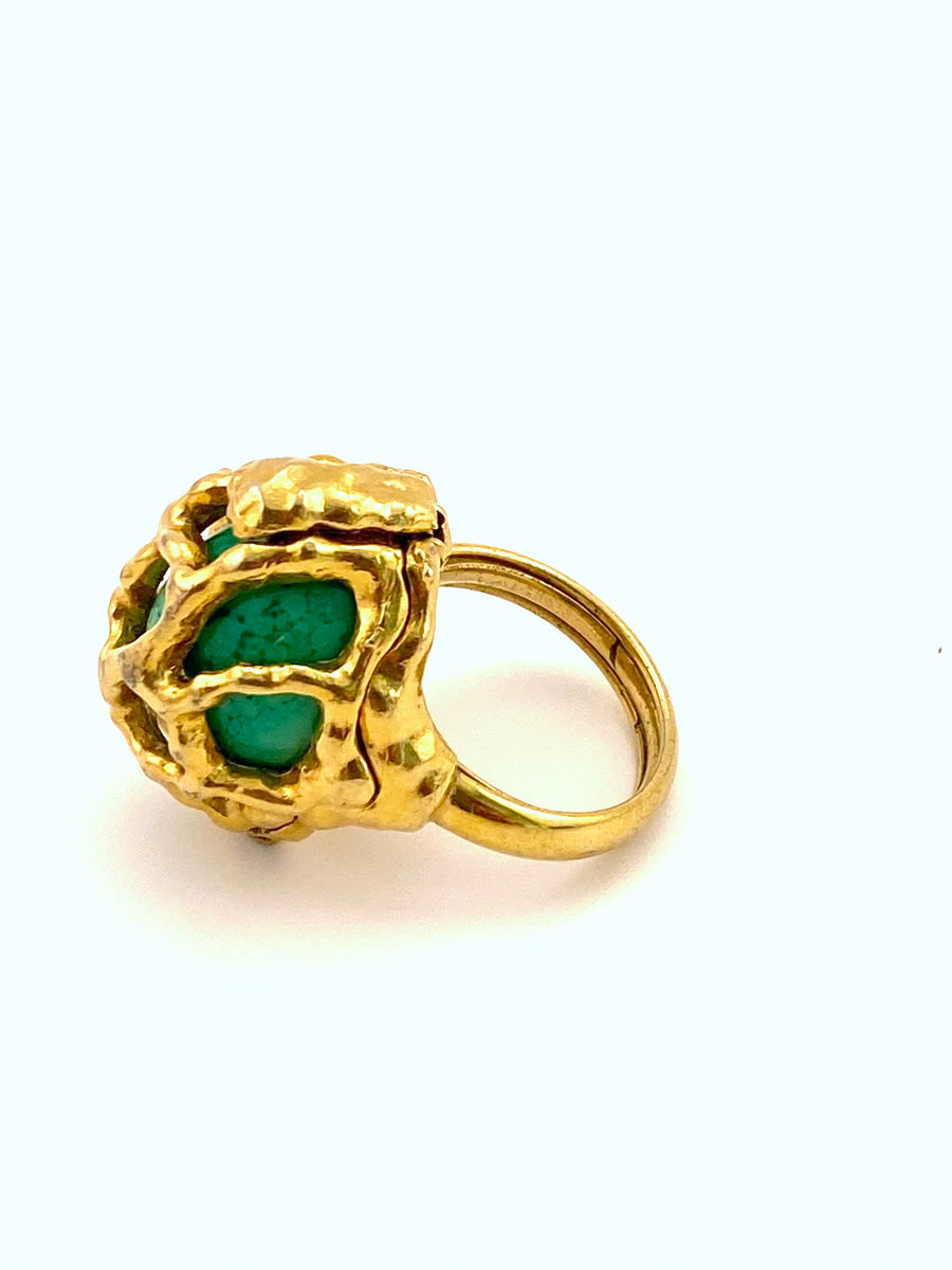1960s Trifari Interchangeable Faux Stone Cocktail Ring Set Original box