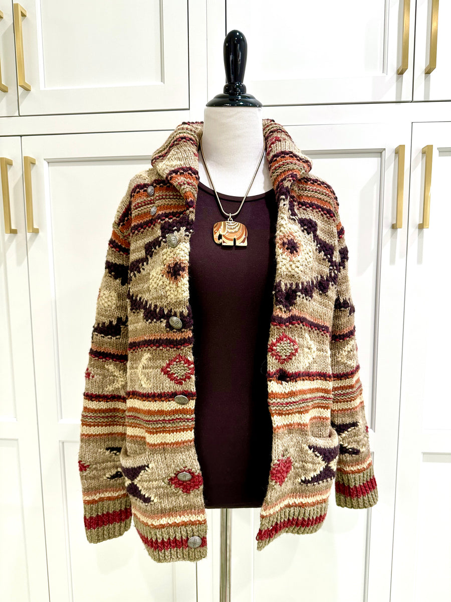 1970s Eisenberg Brown Enamel Striped Elephant Necklace