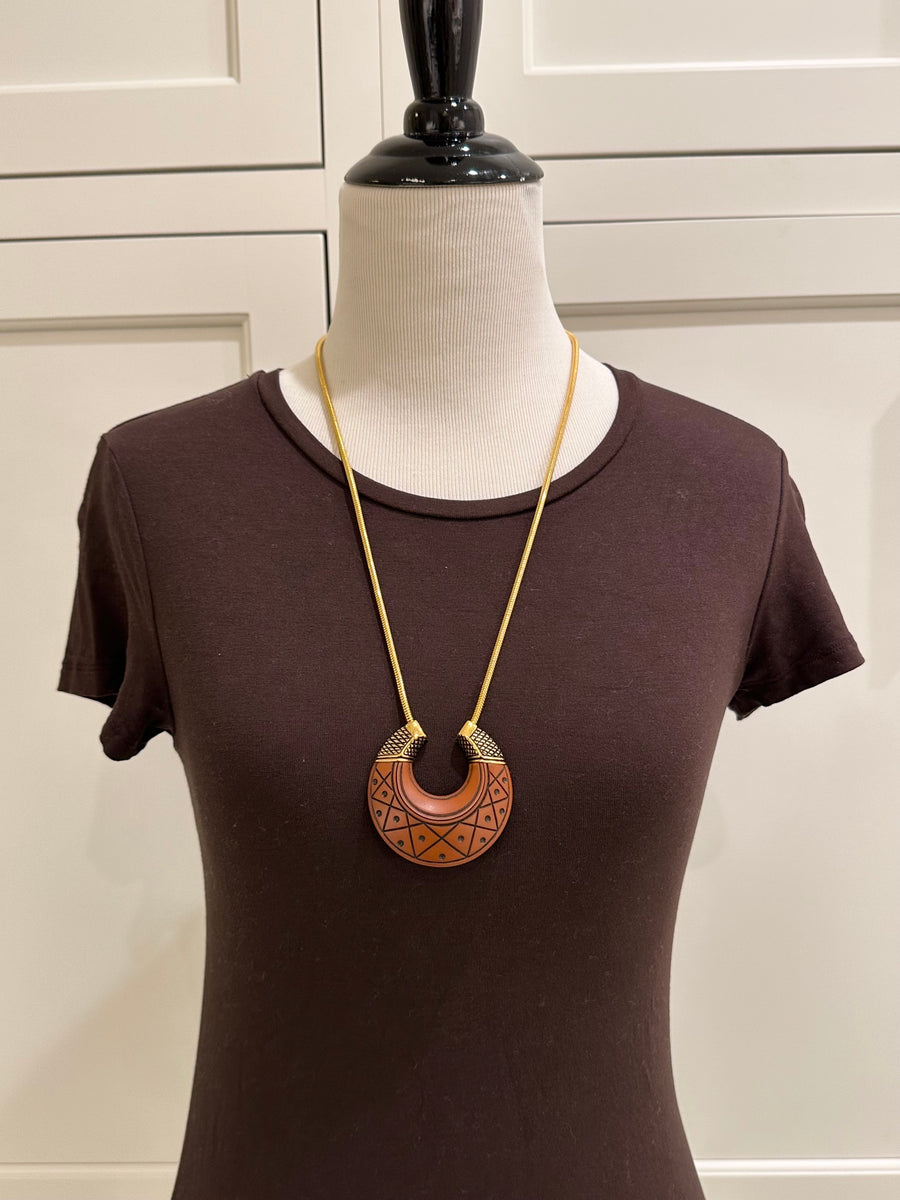 Vintage Givenchy Geometric Pendant Necklace 1977