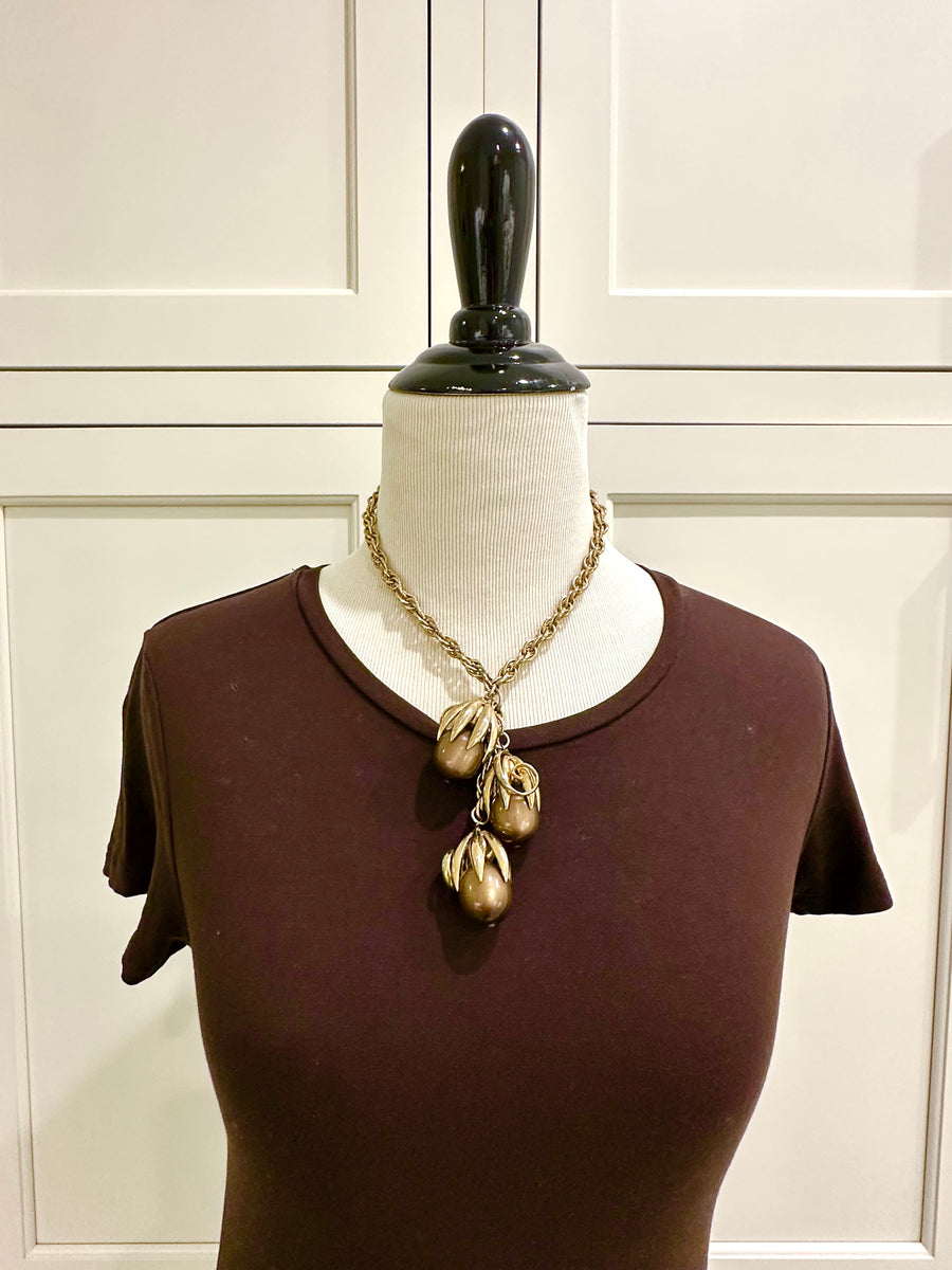 1950s Napier Brown 'Cumquat' Necklace