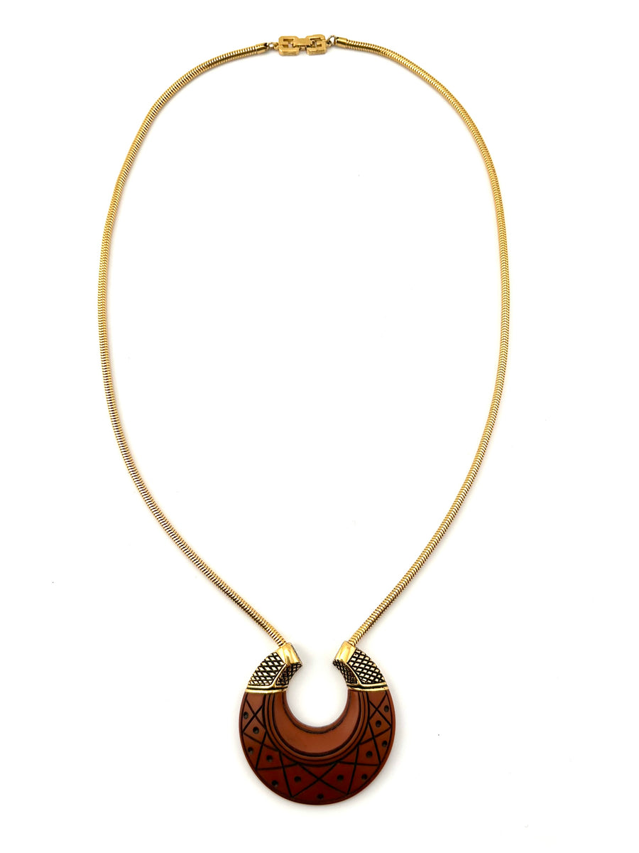 Vintage Givenchy Geometric Pendant Necklace 1977