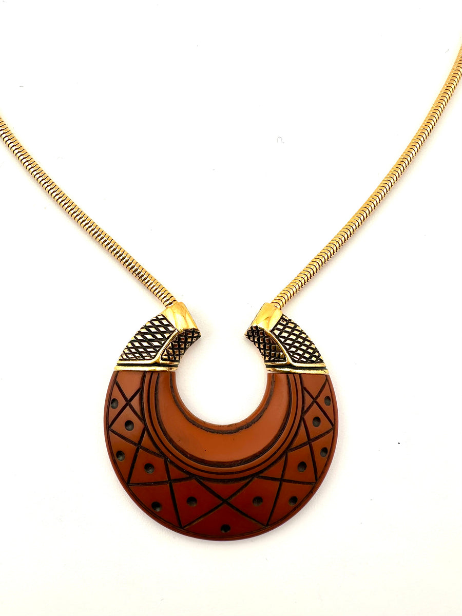 Vintage Givenchy Geometric Pendant Necklace 1977