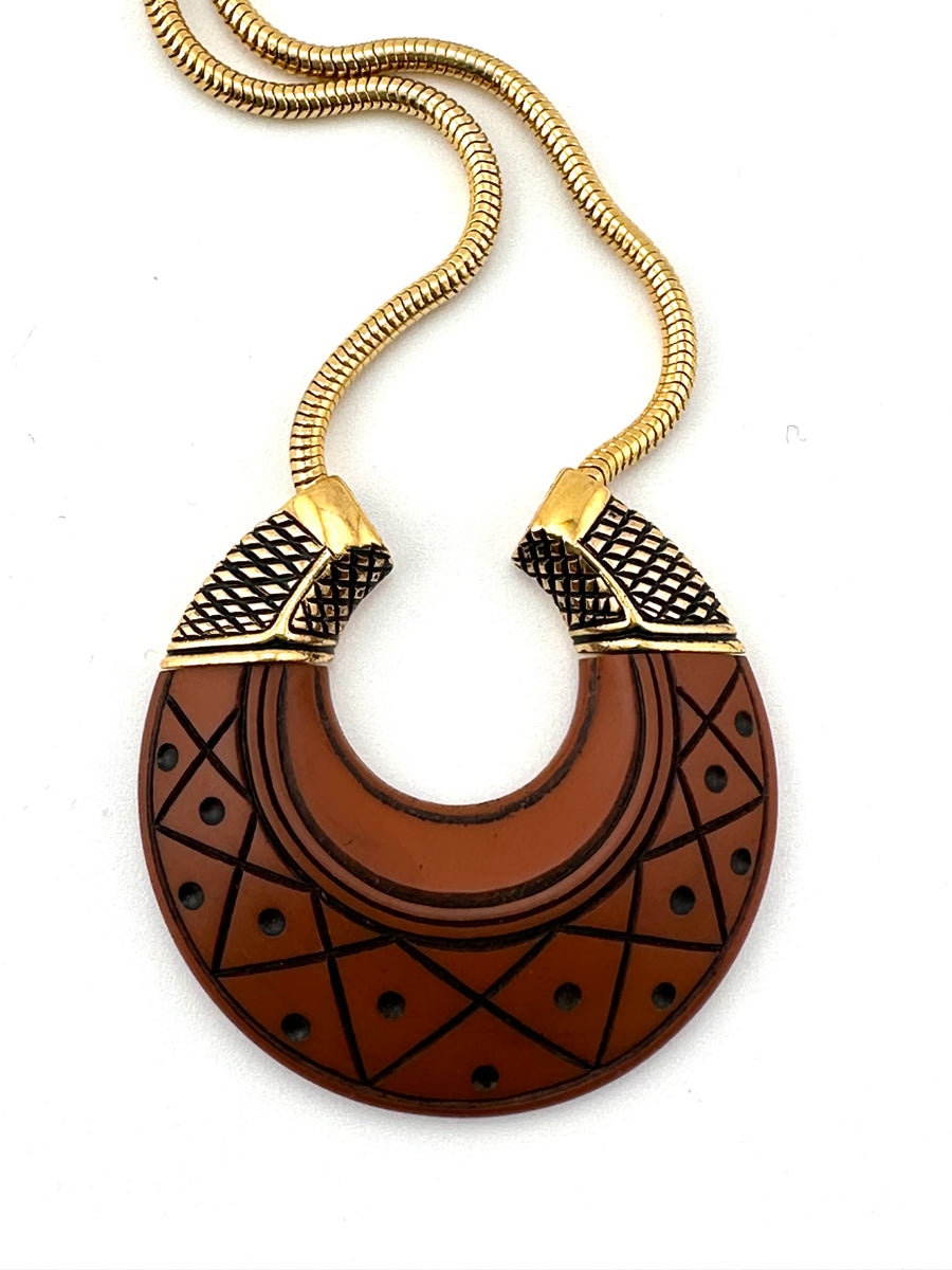 Vintage Givenchy Geometric Pendant Necklace 1977