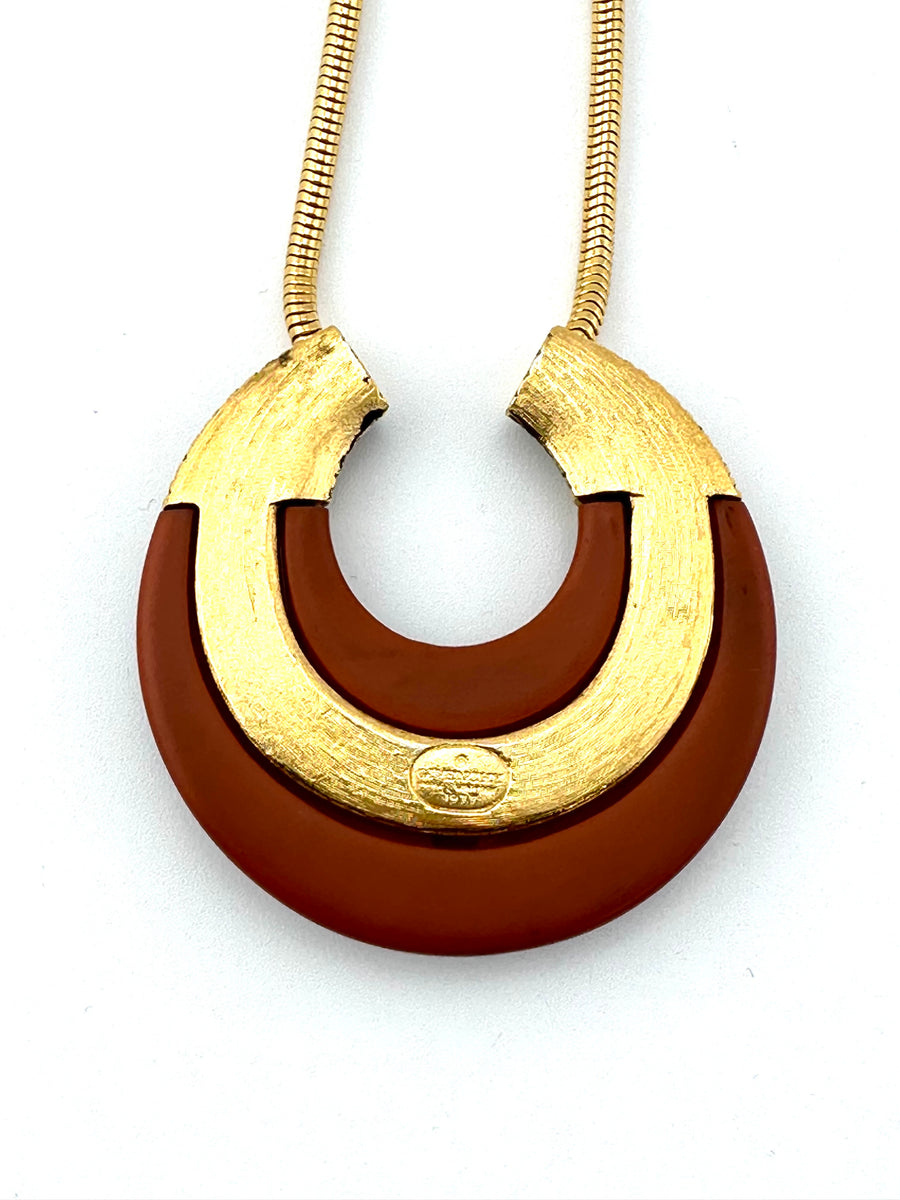 Vintage Givenchy Geometric Pendant Necklace 1977