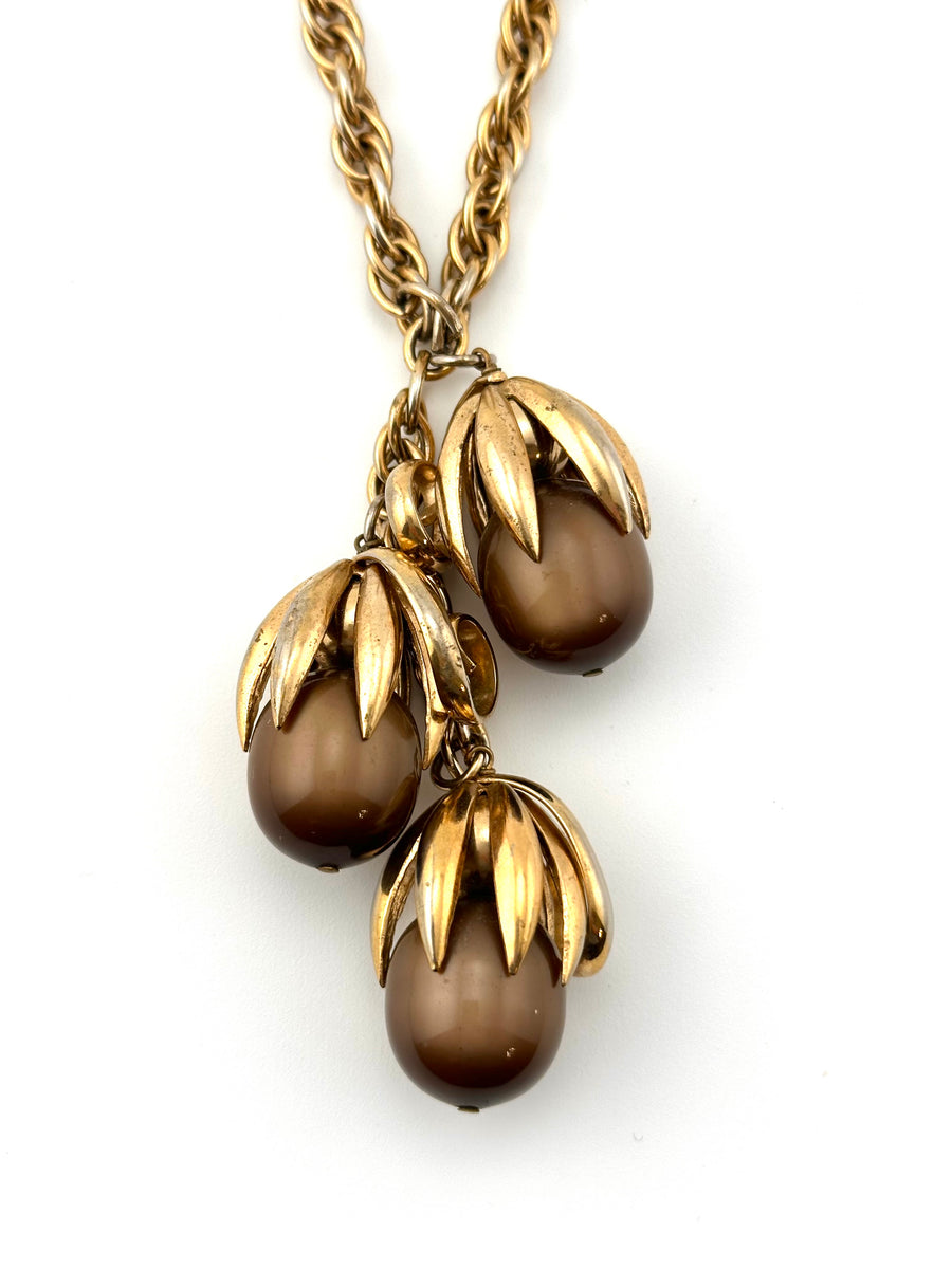 1950s Napier Brown 'Cumquat' Necklace