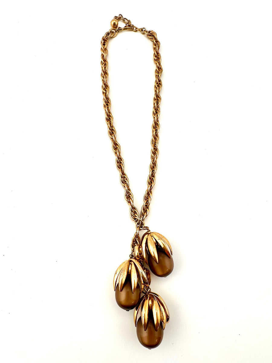 1950s Napier Brown 'Cumquat' Necklace