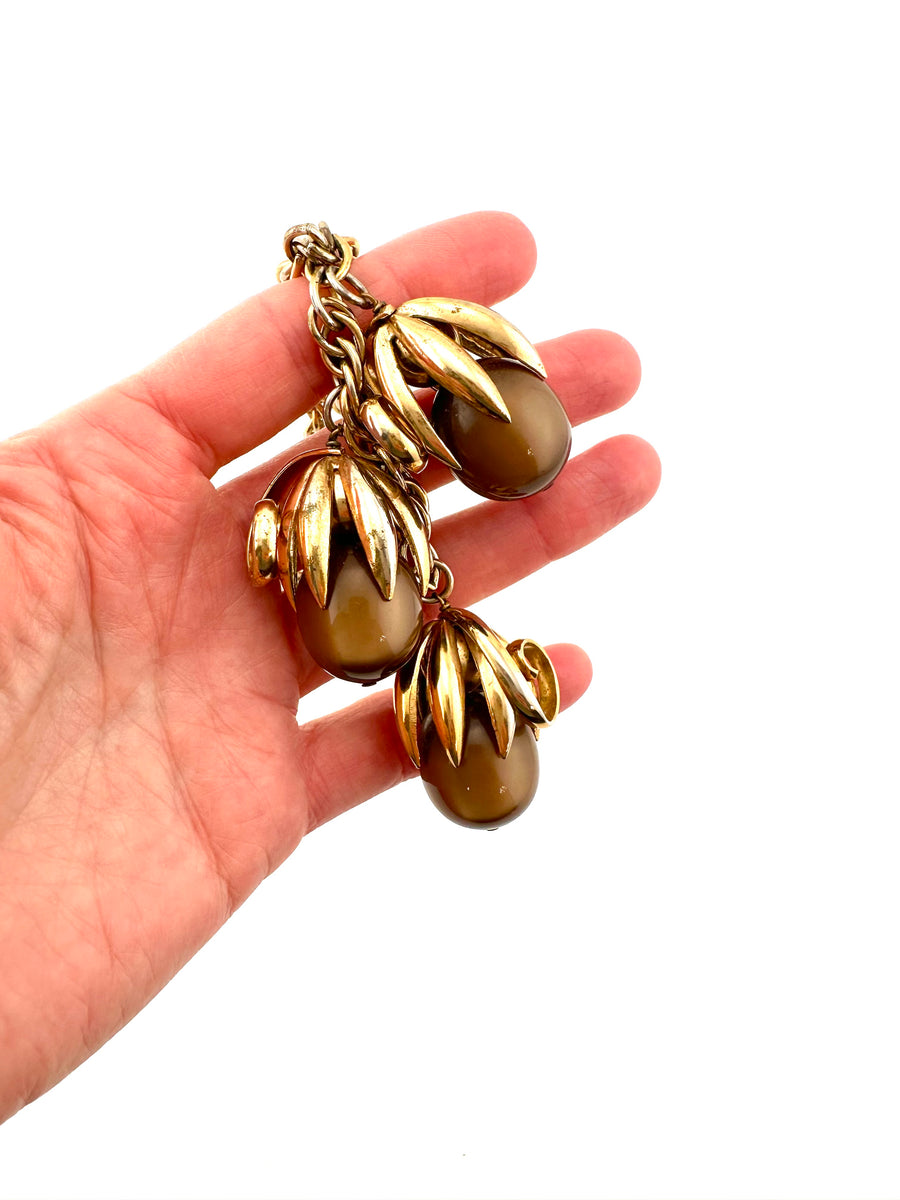 1950s Napier Brown 'Cumquat' Necklace