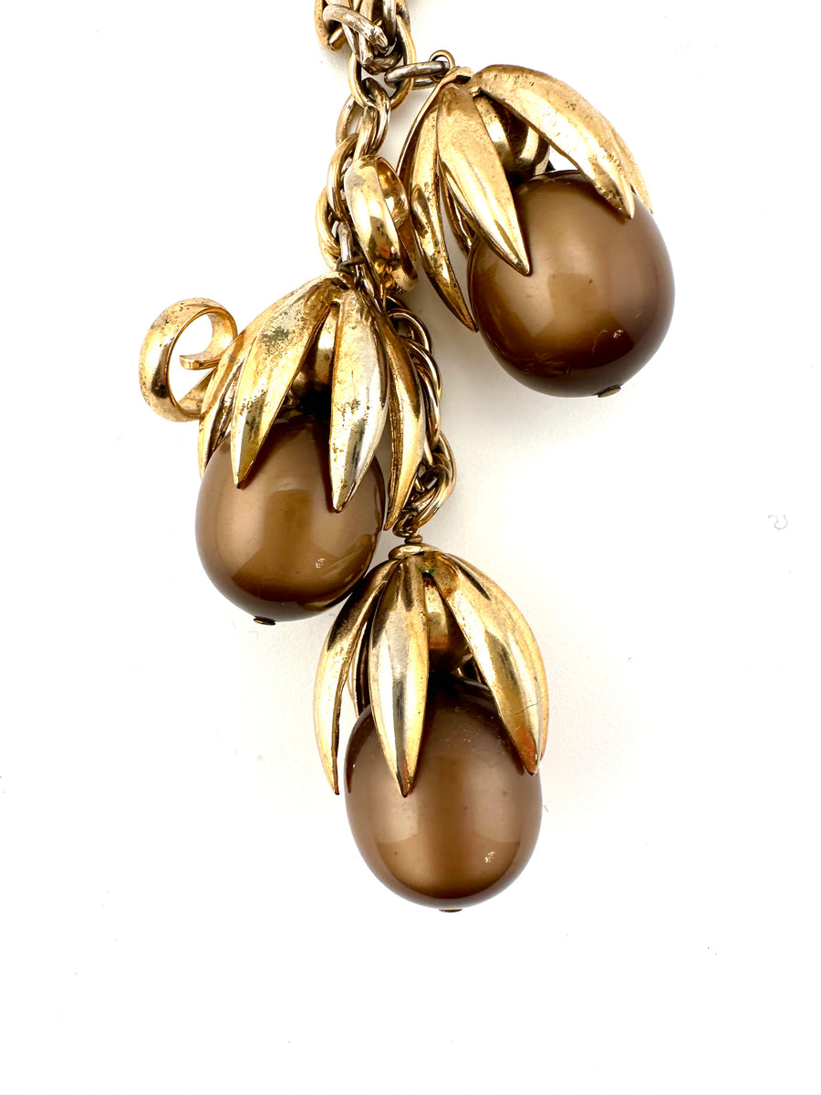 1950s Napier Brown 'Cumquat' Necklace