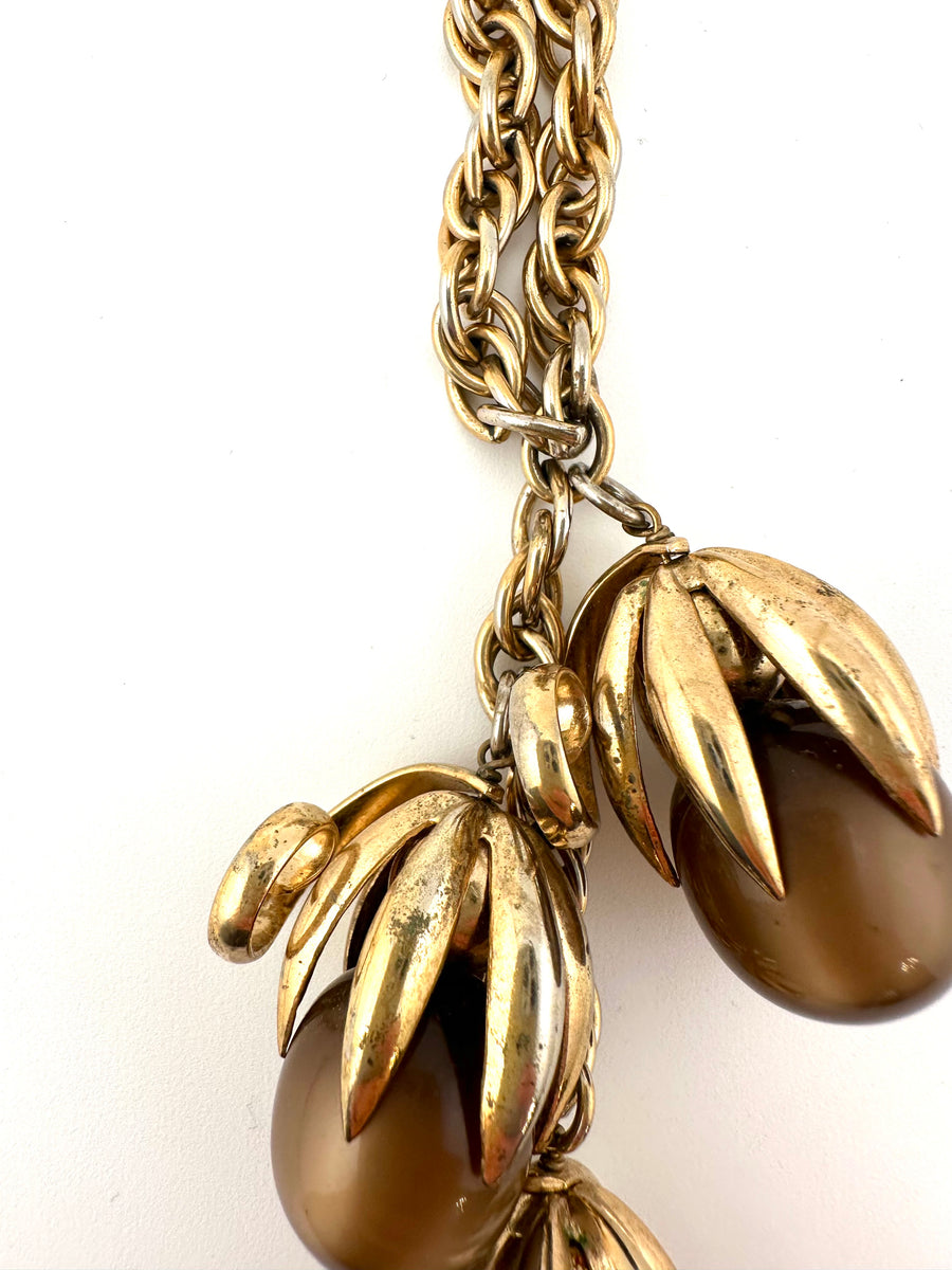 1950s Napier Brown 'Cumquat' Necklace