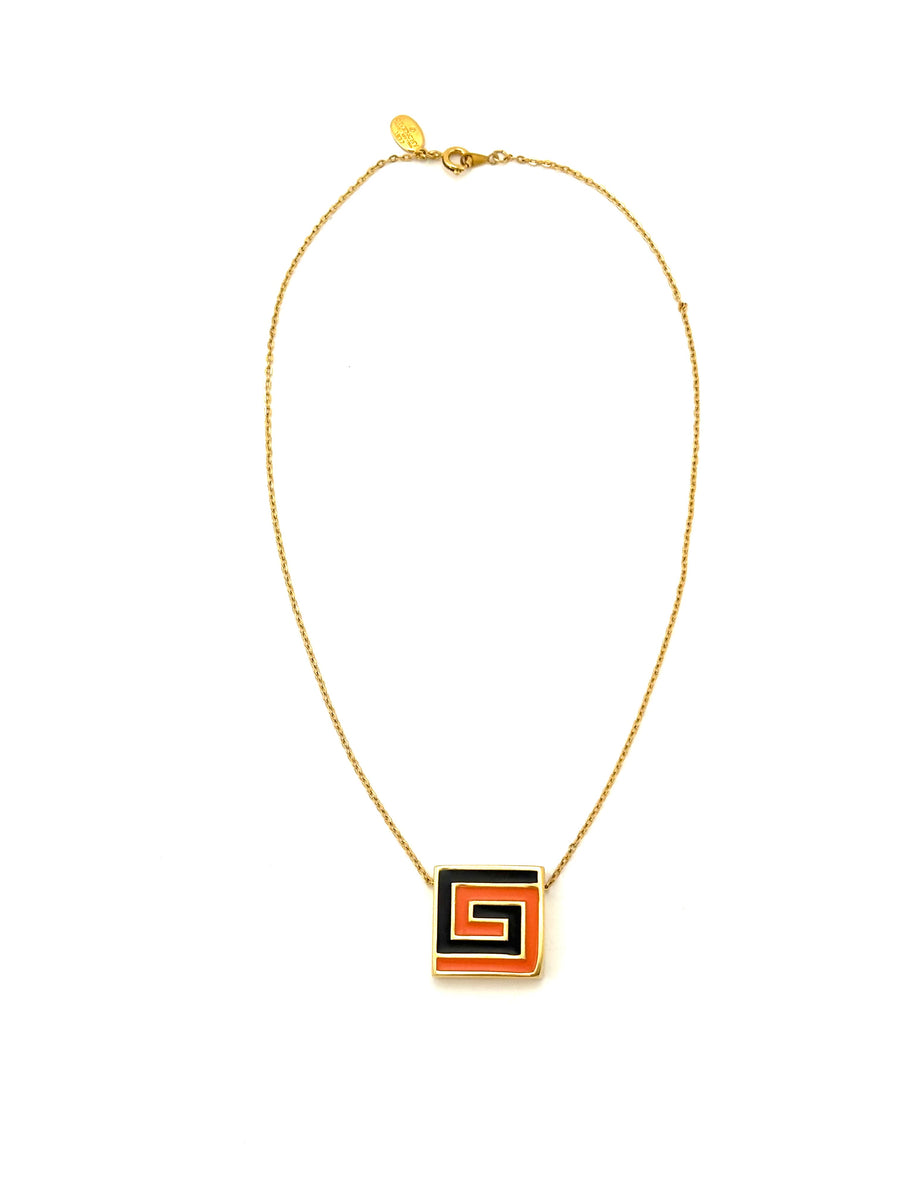 1970s Givenchy Double G Logo Necklace