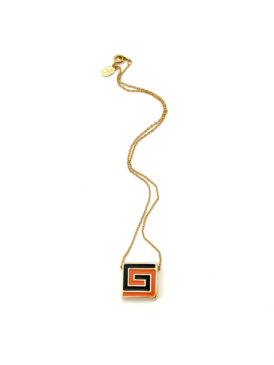 1970s Givenchy Double G Logo Necklace