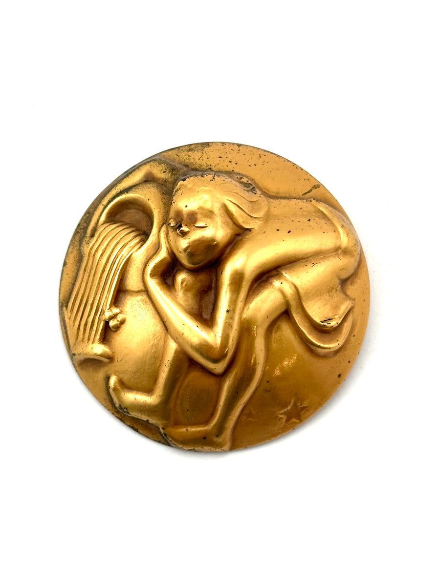 1940s Joseff of Hollywood Aquarius Zodiac Brooch