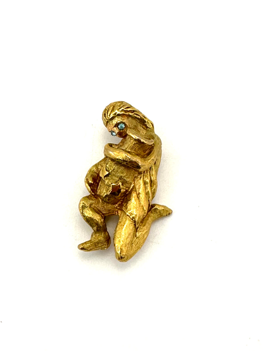 1960s Kenneth Jay Lane Aquarius Zodiac Brooch