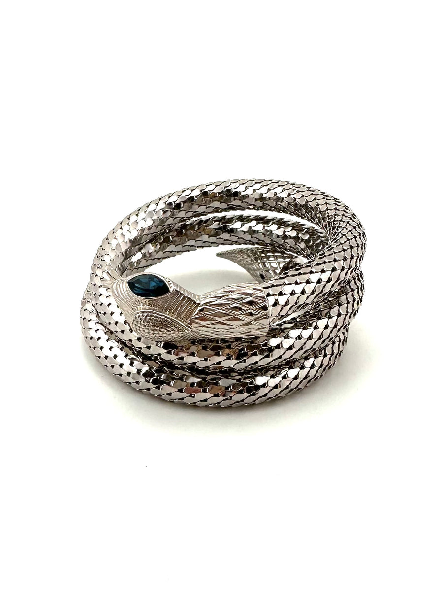 1960s Silver Oromesh Double Coiled Snake Bracelet