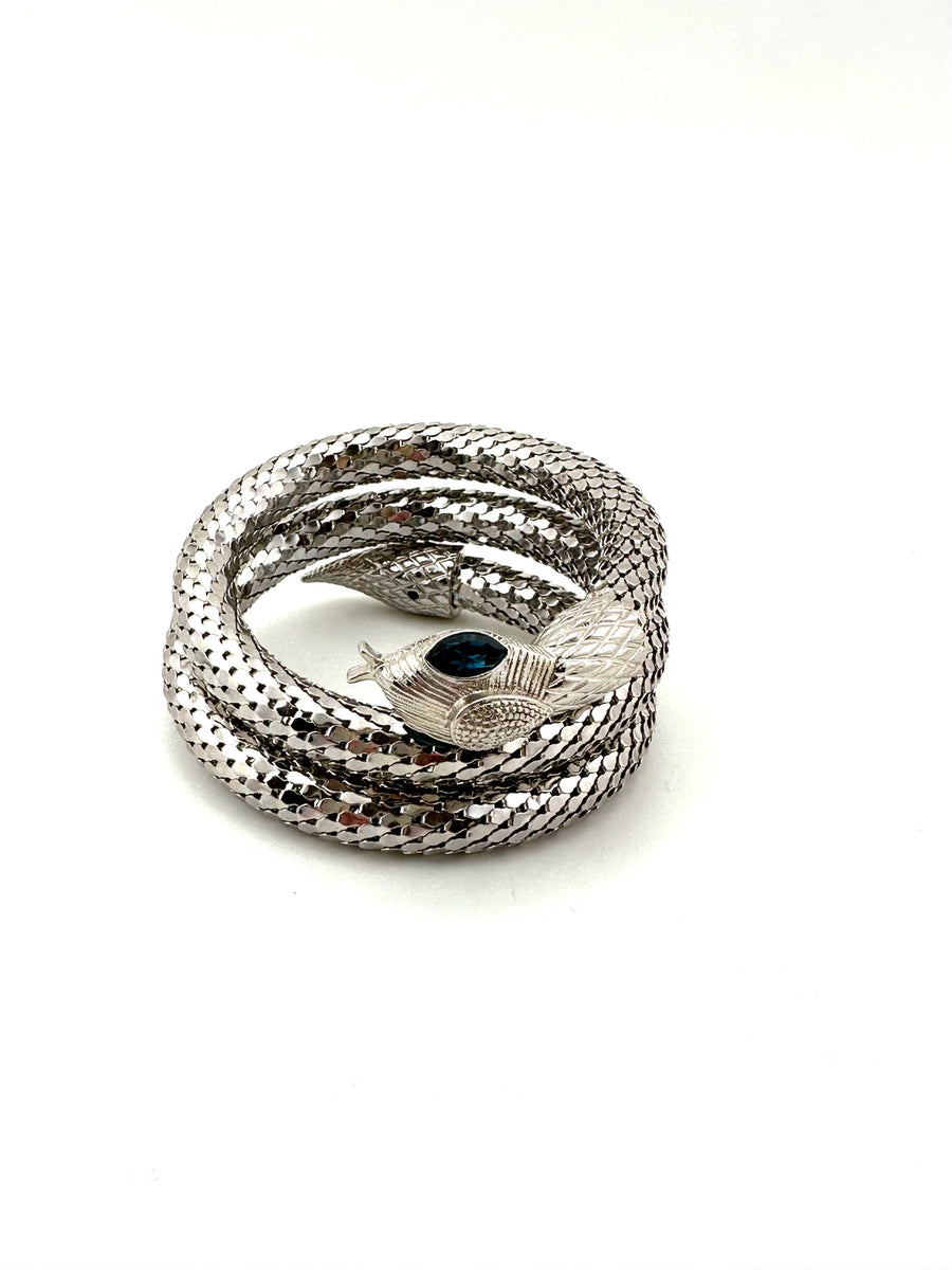 1960s Silver Oromesh Double Coiled Snake Bracelet