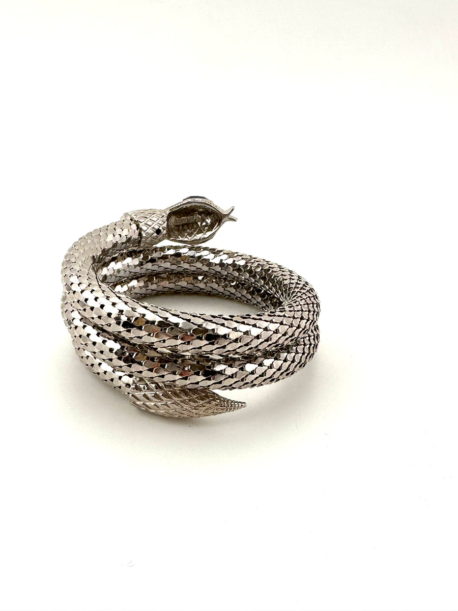 1960s Silver Oromesh Double Coiled Snake Bracelet