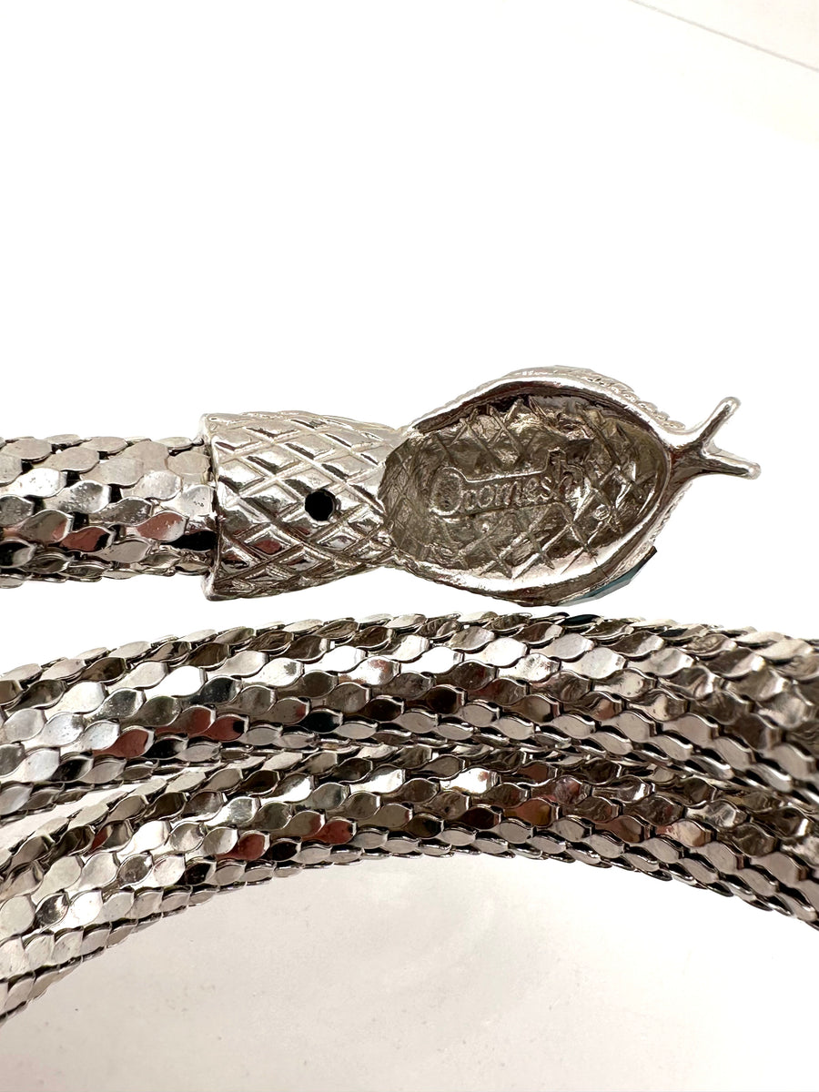 1960s Silver Oromesh Double Coiled Snake Bracelet