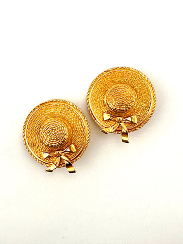 Vintage 1980s Chanel Hat Earrings