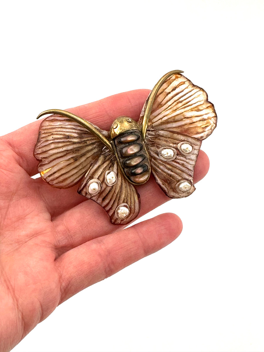 1990s Moth Brooch by Fabrice of Paris