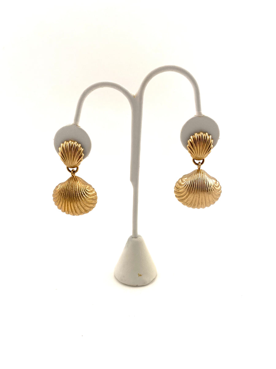 1960s Napier Shell Dangle Earrings