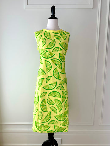 1960s Vintage Vested Gentress Lime Dress
