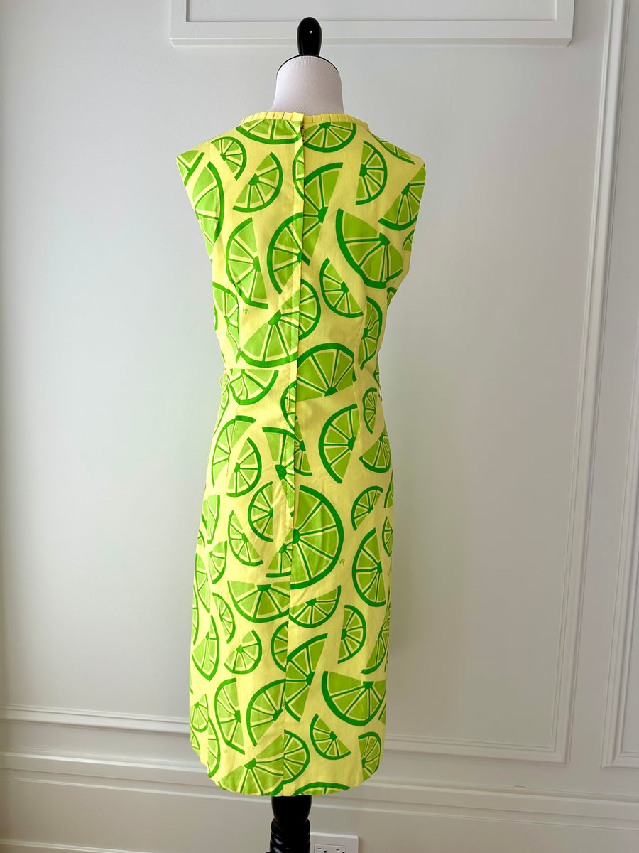 1960s Vintage Vested Gentress Lime Dress