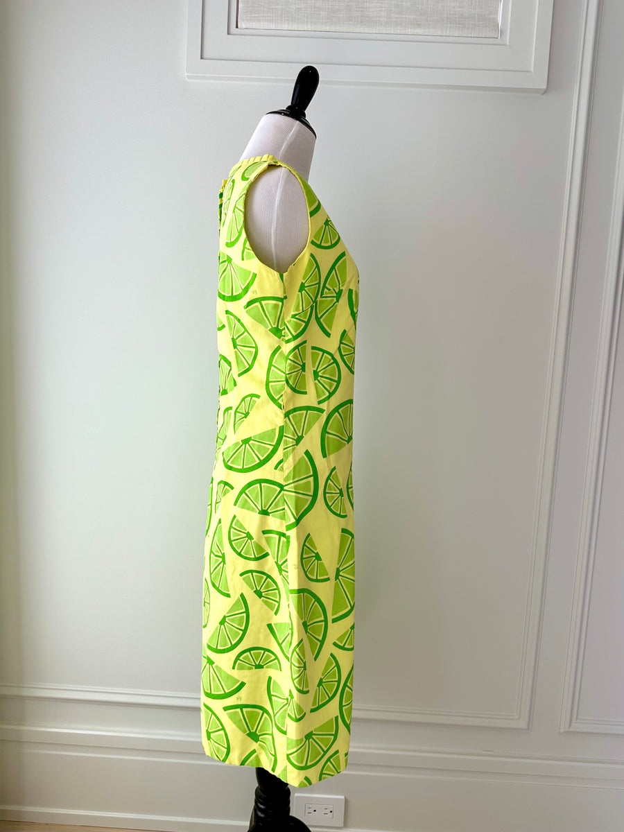 1960s Vintage Vested Gentress Lime Dress