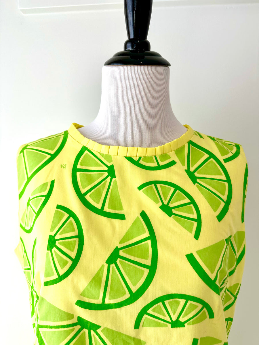 1960s Vintage Vested Gentress Lime Dress