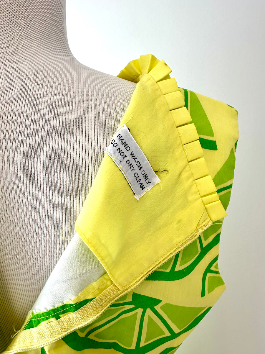 1960s Vintage Vested Gentress Lime Dress