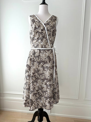 1970s Lilly Pulitzer Brown Zebra Print Wrap Dress