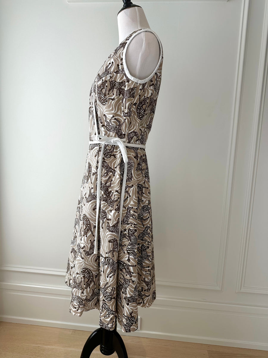 1970s Lilly Pulitzer Brown Zebra Print Wrap Dress