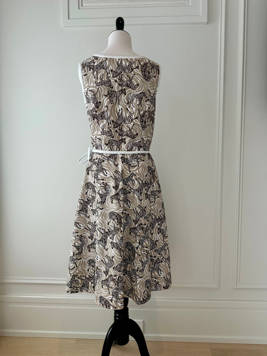 1970s Lilly Pulitzer Brown Zebra Print Wrap Dress