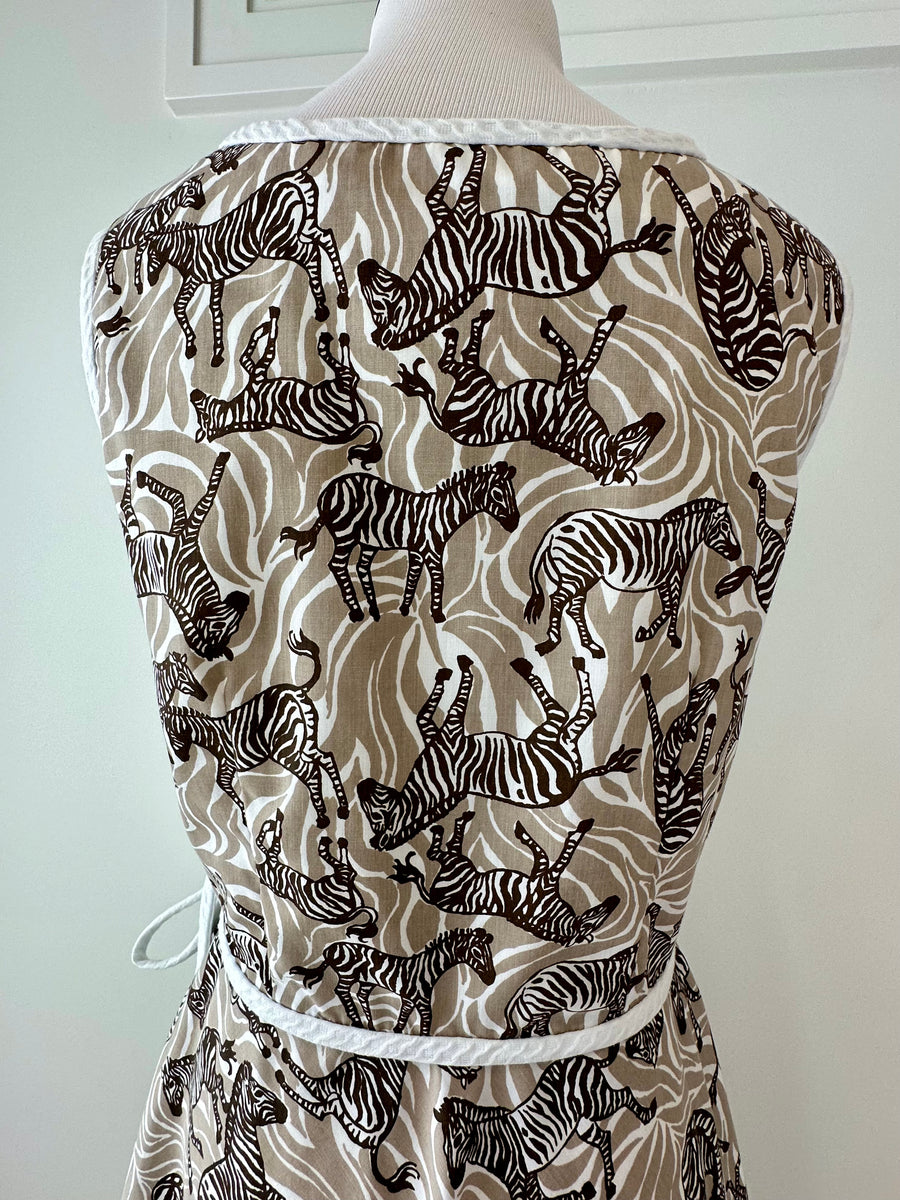 1970s Lilly Pulitzer Brown Zebra Print Wrap Dress