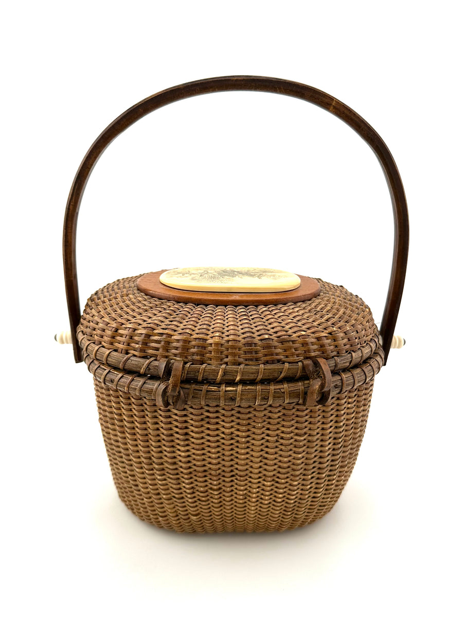 Vintage 1996 Nantucket Style Lightship Basket Purse Farnum