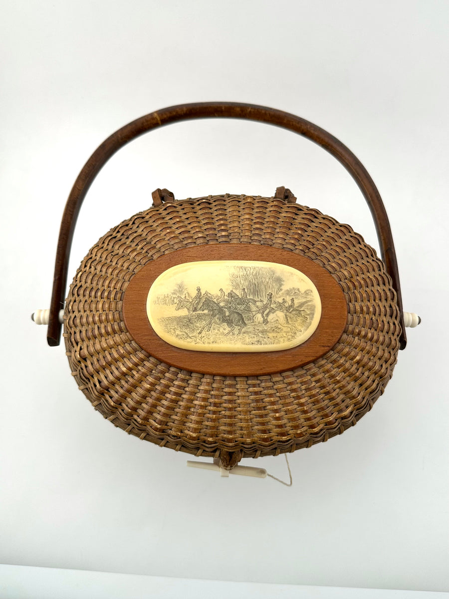 Vintage 1996 Nantucket Style Lightship Basket Purse Farnum