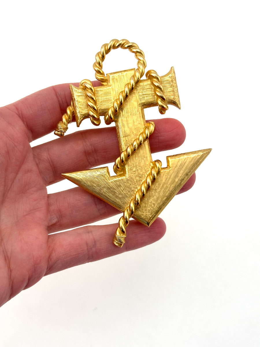 Vintage 1960s Kenneth Jay Lane Anchor Brooch