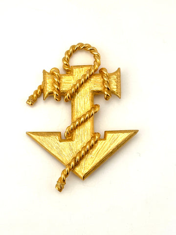 Vintage 1960s Kenneth Jay Lane Anchor Brooch