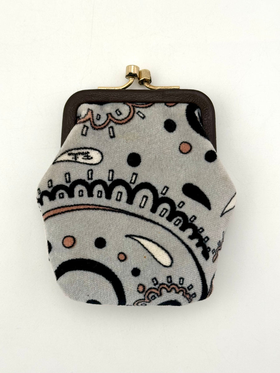 Vintage 1960s Emilio Pucci Gray, Brown and Black Printed Velvet Pouch
