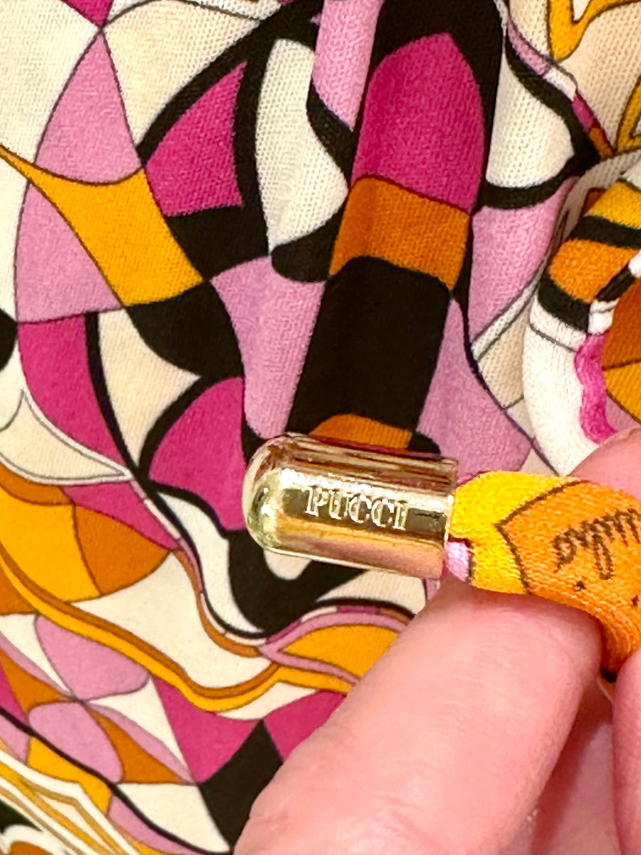 Beautiful 2010s Emilio Pucci Silk Knit Printed Drawstring Waist Dress