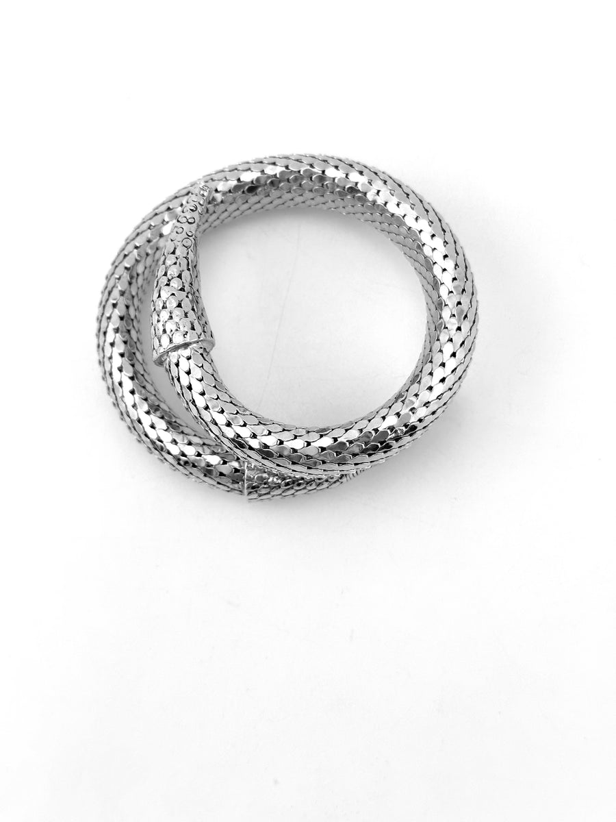 1960s Whiting & Davis Silver Snake Bracelet
