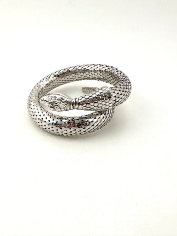 1960s Whiting & Davis Silver Snake Bracelet