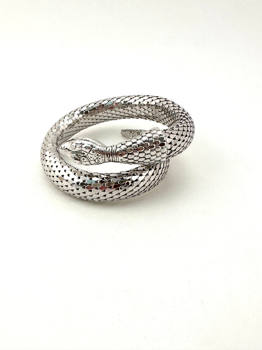 1960s Whiting & Davis Silver Snake Bracelet