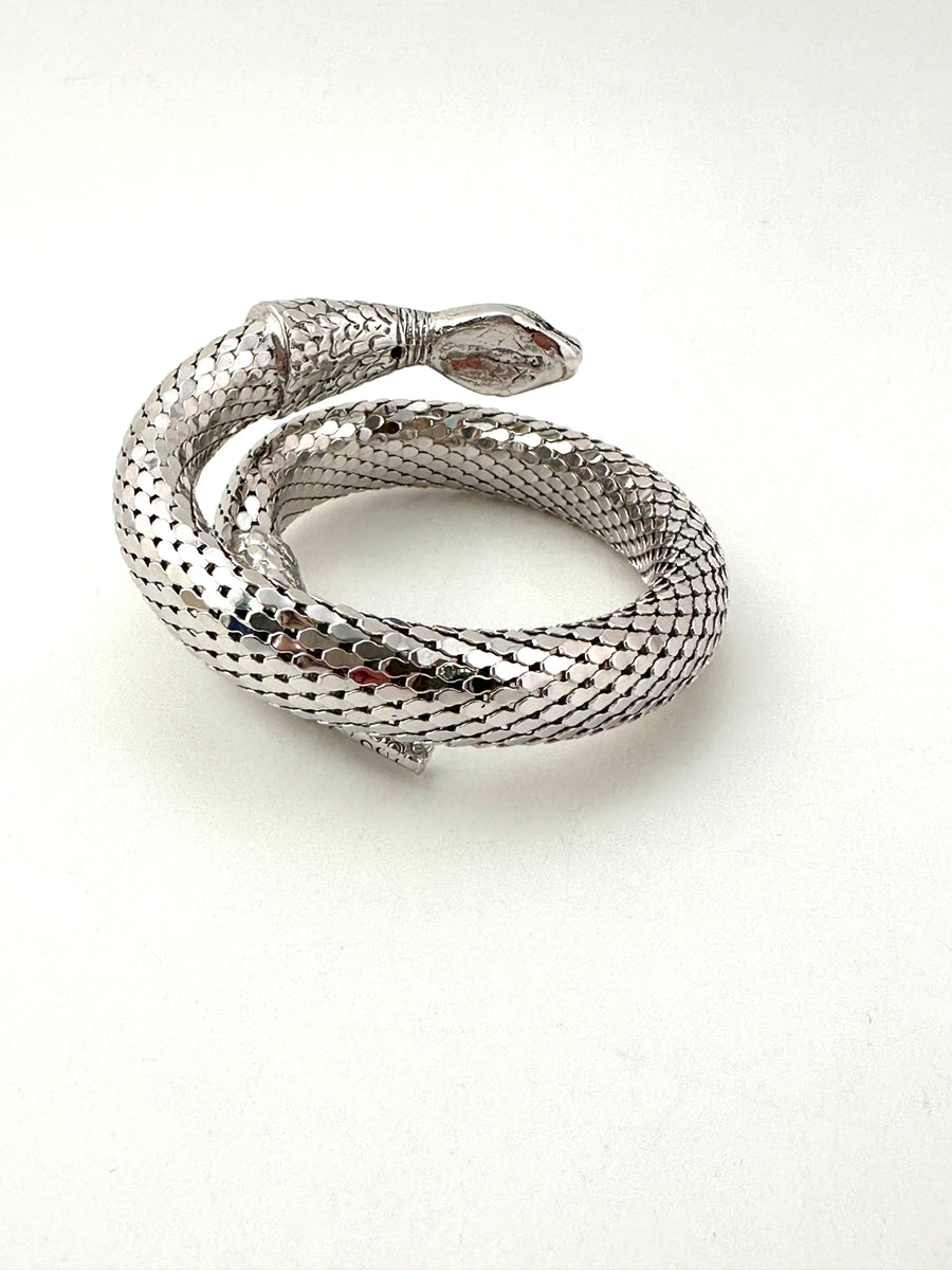 1960s Whiting & Davis Silver Snake Bracelet