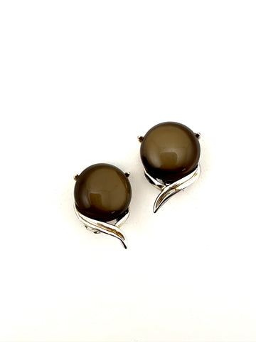 1950s Brown Lucite Clip Earrings